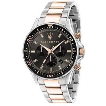 Maserati Men's Stainless Steel, Rose Gold PVD Watch, Sfida Collection, with Stainless Steel Strap - R8873640002