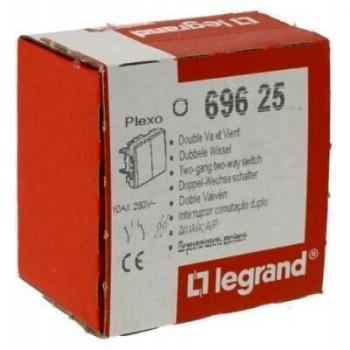 Legrand - 069625 doble conmut 10a/250v blanco plexo ii comp. Ref. 6565130036