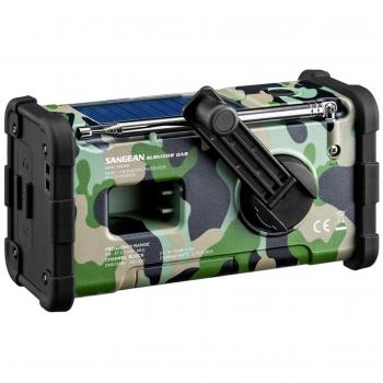 Radio DAB+/FM portátil Sangean MMR-88DAB Survivor con carga solar y manivela, camuflaje
