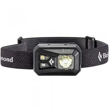 ReVolt Headlamp Black de Black Diamond / Linterna frontal recargable con luz roja, luz intermitente y led con intensidad regulable / Resistente al agua conforme a la clasificación IPX8, máx. 300 lúmenes