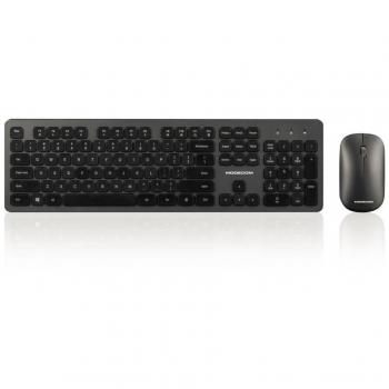 Conjunto de teclado y ratón inalámbricos Modecom 5200C, incluye teclado y ratón inalámbricos, conexión USB, diseño ergonómico, teclas silenciosas, compatible con Windows y Mac