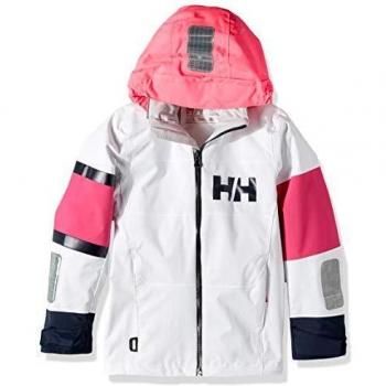 Helly Hansen Kids & Baby Jr Salt Coast - Chaqueta impermeable con capucha, color blanco, 16