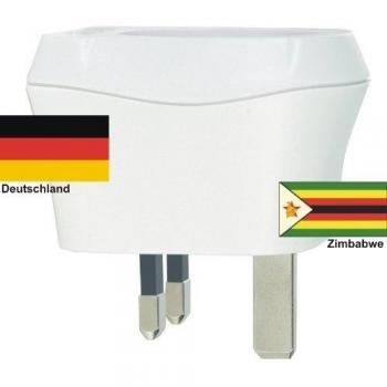 Reise-SK - Adaptador Zimbabwe a Alemania, Enchufe Schuko 230 V, conversión Conector ZW de D