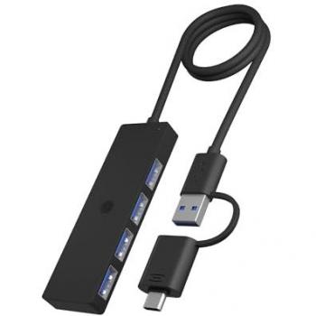 Concentrador USB 3.0 de 4 Puertos (USB-A y USB-C) - IB-HUB1424-C3