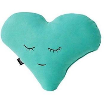 Paparajote Factory Love XS Jade - Cojín de algodón con forma de corazón, 37 x 25 cm, color verde