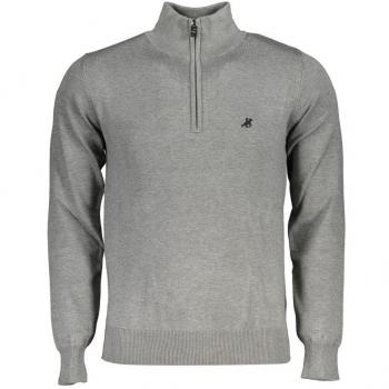 U.S. Polo Assn. Men's Gray Elegant Half-Zip Embroidered Sweater, Size M