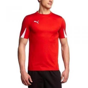PUMA - Camiseta de fútbol sala para hombre, tamaño S, color rojo / blanco
