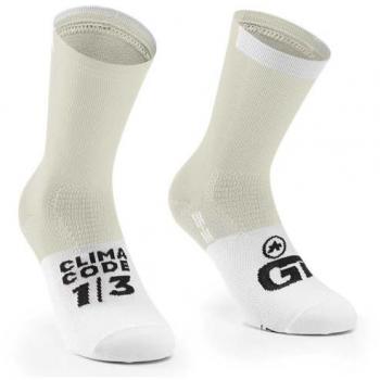 Calcetines Assos GT C2 Moon Sand - Calcetines de bicicleta, color arena blanco, talla 36-38