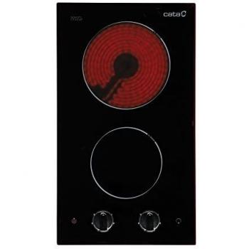 Vitrocerámica Modular CATA VI302 de 2 Zonas, Cristal Negro, 30cm
