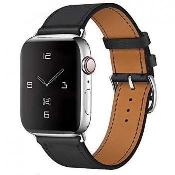 MroTech Compatible con iWatch 42mm 44mm Correa Cuero Pulseras de Repuesto 44 mm 42 mm Watch Band Piel Genuino Reemplazo para iWatch Serie 5/4/3/2/1 Banda de Reloj Negro