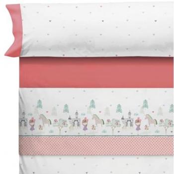 Juego de Sábana Infantil 105x190/200cm, 50% Algodón, 144 Hilos, Estampada, 3 Piezas, Bajera Adaptable hasta 30cm, Fabricado en España
