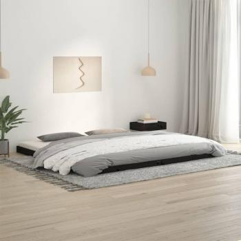 Estructura de cama de madera maciza de pino negro 200x200 cm VidaXL
