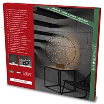 Lámpara Decorativa LED Silueta Metálica Anillo con Base de Madera, Regulable, Color Ámbar 2200 K, Interior