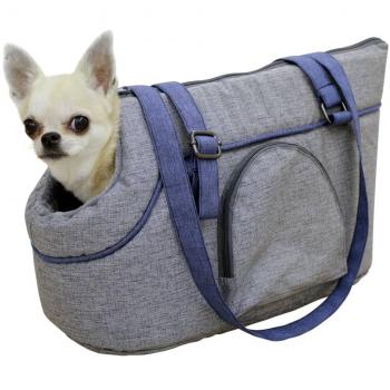 Bolso transportín para mascotas Kerbl Marie gris y azul 46x23x25 cm Multicolor