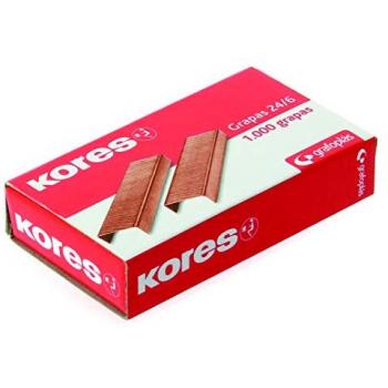 Grapas Kores Cobreadas 22/6 y 26/6 para Grapadora de Sobremesa - Caja de 1000 unidades