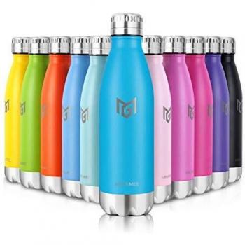 MIKAMEE Botella de Agua Acero Inoxidable 350/500/650/750ml | Aislamiento de Vacío de Doble Pared airBottle | sin bpa Botella termica | Mantiene 24h frías/12h Calientes | para Niños, Deporte, Oficina