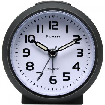 Plumeet Reloj Despertador silencioso, Apto para Viajes y alarmas de cabecera, con función Snooze y luz de Noche, con Pilas