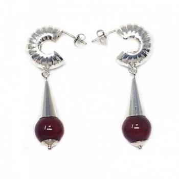 Pendientes de plata con caracol y resina