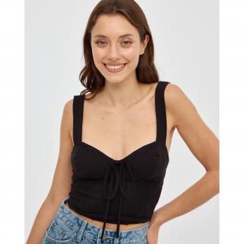 Crop top slim tipo corsé de tirantes y escote de corazón de tejido de punto INSIDE