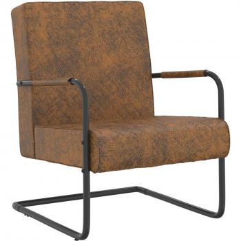 Silla voladiza de tela marrón vidaXL Sillón Dormitorio Cómoda Silla Relax Sofá