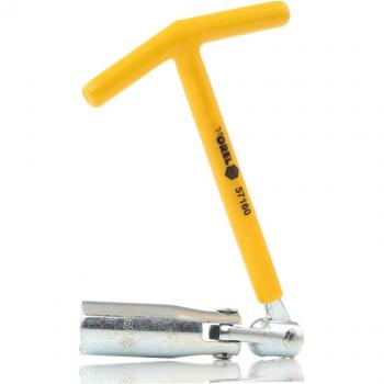 Llave de tubo para bujías VOREL 57160, 1 pieza, fabricada en acero al cromo-vanadio, con un acabado pulido y tratamiento térmico para mayor durabilidad, compatible con bujías estándar