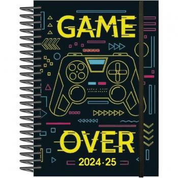 Agenda Escolar Senfort 2024-2025, tipo: A6, formato: 1 día por página, decoración: Gamer, tapa: PP decorada, tamaño: 120x170 mm, cierre: goma