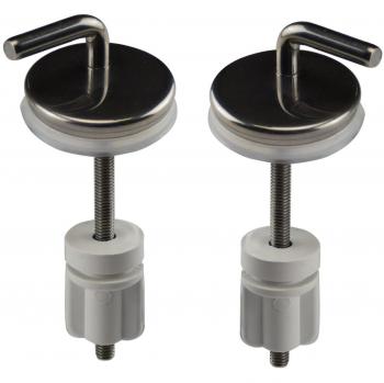 Asiento de inodoro Passepartout con bisagras de acero inoxidable ajustables y atornillables desde abajo