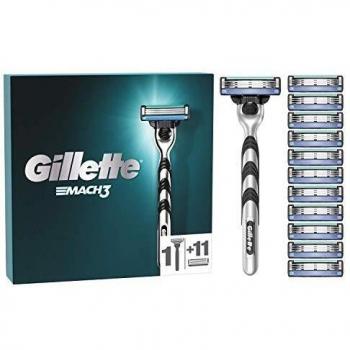 Gillette Mach3 Maquinilla de Afeitar Hombre + 12 Cuchillas de Recambio