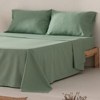 Juego de Sábanas 100% Algodón Agua Marina, Cama 180 cm, 4 Piezas, Transpirables y Suaves