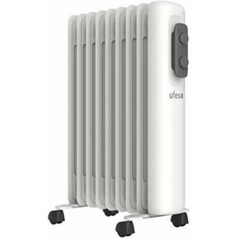 Ufesa RD2000A - Radiador de Aceite Portátil 2000W, 9 elementos, Diseño Slim, Termostato Regulable, 3 Niveles de Temperatura, Sistema Seguridad Antivuelco