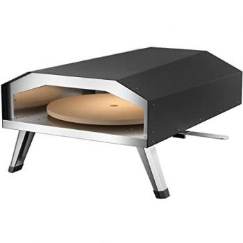 Horno de Pizza a Gas Toboli con Piedra Giratoria Ø330mm Portátil para Jardín y Exterior