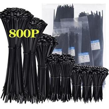 800 Piezas Bridas de Plastico para Cables, Bridas Negras 3.6mm x
