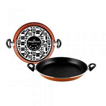 Paellera Antiadherente de 34 cm para Todas las Cocinas - Esmalte Naranja Valencia