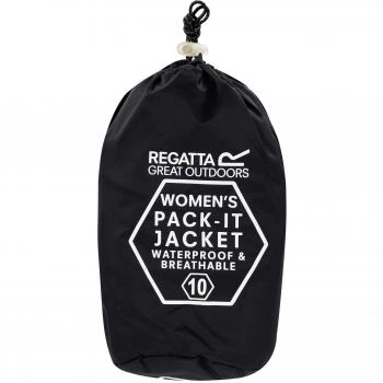 Regatta Lightweight Women's Black Pack-It III Waterproof Jacket, Size 10