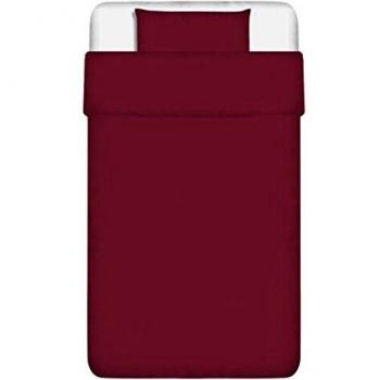 vidaXL Set de Funda de Edredón de 2 Piezas de Algodón Borgoña 155x220/80x80 cm