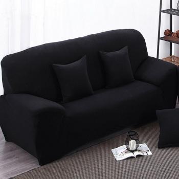 Funda para sofá 2 plazas funda elástica para sofá pantalla Slip, Negro