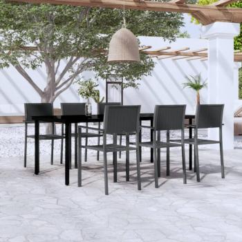 7 Piece Black Garden Dining Set