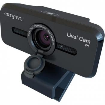 Webcam Creative Cam Sync V3 2K QHD Gran Angular con Zoom Digital 4x y Doble Micrófono, con Tapa de Privacidad en Vivo