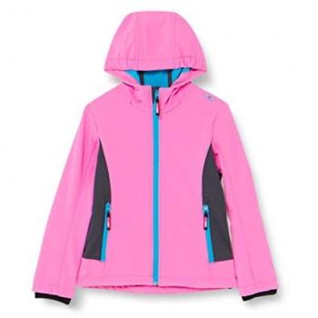 Cmp Purple Fluo/Titanium Softshell Jacket with Fixed Hood for Boys 14 Years