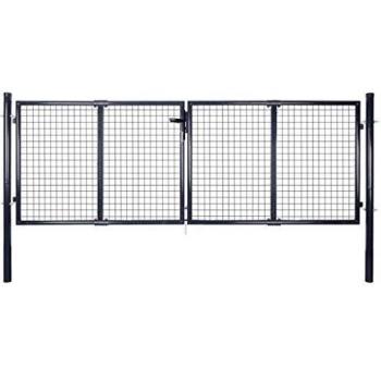 vidaXL Puerta de Malla de Jardín Acero Galvanizado 289x100 cm Gris Valla Patio