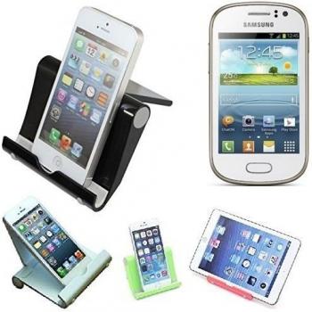 Escritorio Soporte universal dock para Samsung Galaxy Fame, negro, fuerte, ligero y compacto | Multi-ángulo del sostenedor del soporte portátil para tabletas, e-readers y smartphones Fold-Up Docking Station cuna del muelle turística montaje muelle Viaj
