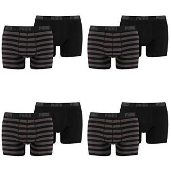Puma Bodywear Stripe 15 Boxer 2P - Ropa interior deportiva para hombre, color negro, talla L