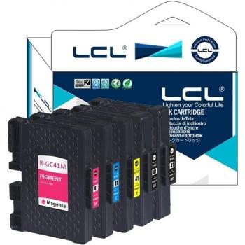 LCL GC-41 GC41 GC41K GC41C GC41M GC41Y Cartucho de Tinta Compatible para Aficio SG 2100 2100N 2010L SG 3100SNW SG K3100DN SG 3110DN SG 3110DNW SG 3110N SG 3110SFNW