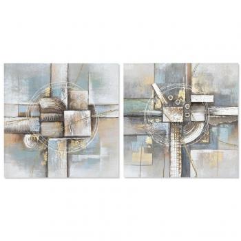 Cuadro DKD Home Decor Abstracto 80 x 3 x 80 cm Moderno (2 Unidades)