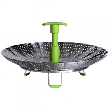 GA Homefavor Vaporera Plegable de Acero Inoxidable con Mango Extensible