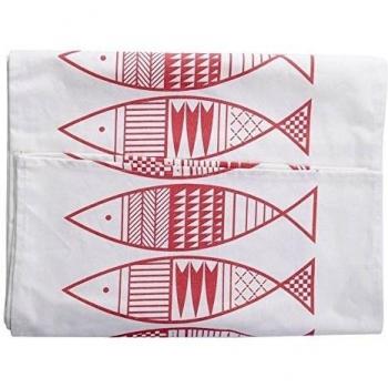 Samber Modern Style Abstract Totem Fish Pattern Cotton Table Runners