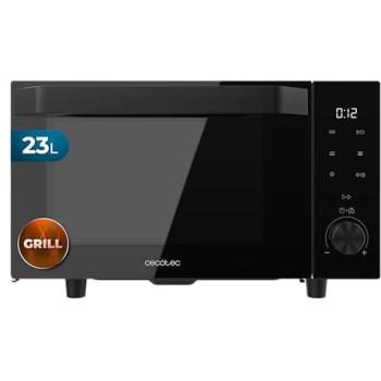 Microondas Cecotec Proclean 6140 Sin Plato con Grill 800W + 1000W, 23L, 13 Niveles, 8 Programas, Puerta Abatible
