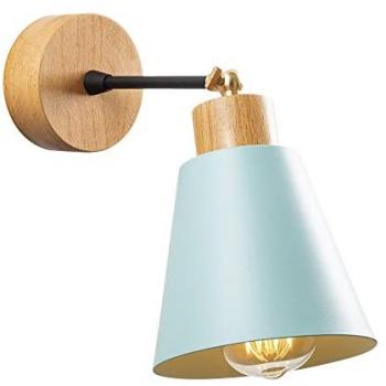 Aplique de pared turquesa de metal 14x14x25 cm con casquillo E27 Max 40 W