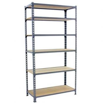 Estantería Metálica SimonRack de Almacenaje de Acero, dimensiones 2500x1100x300 mm, 6 Baldas de Madera, capacidad de carga de 200 kg por balda en Punto Flexión,