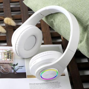 Auriculares inalámbricos con cancelación de ruido y micrófono, para juegos y música en PC y TV, con luces LED de colores